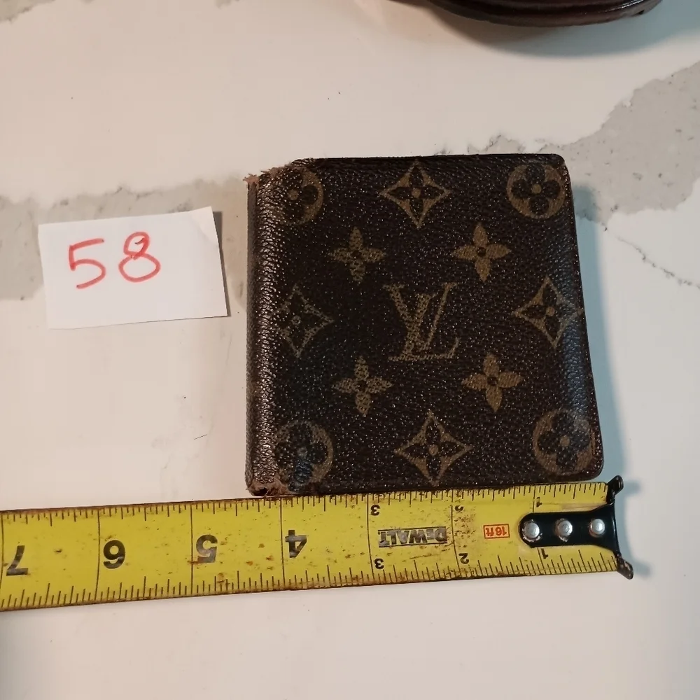 Authentic LOUIS VUITTON Monogram Canvas Leather Marco Bifold Wallet
